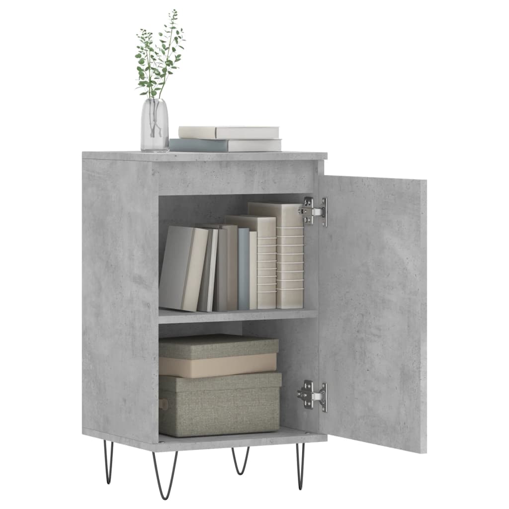 Bedside cabinets, 2 pcs., concrete grey, 40x35x70cm, wood