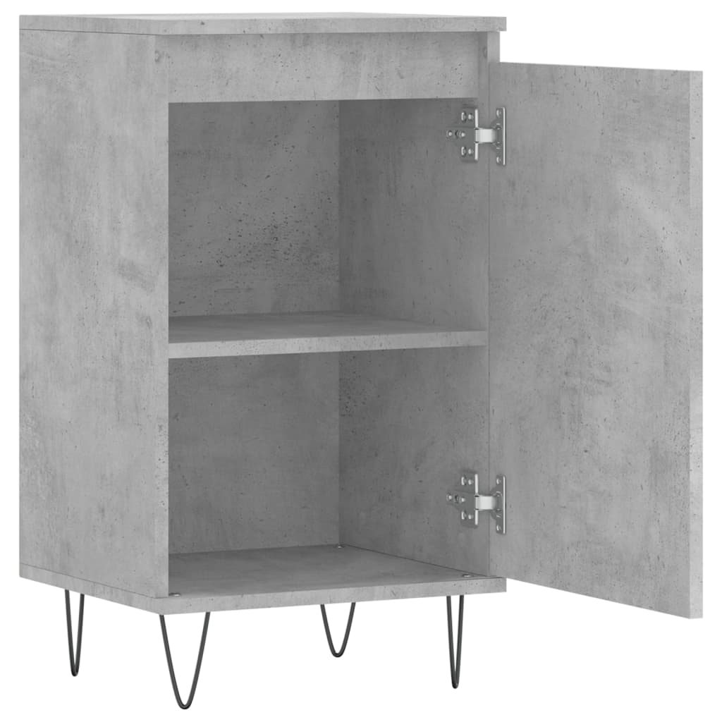 Bedside cabinets, 2 pcs., concrete grey, 40x35x70cm, wood