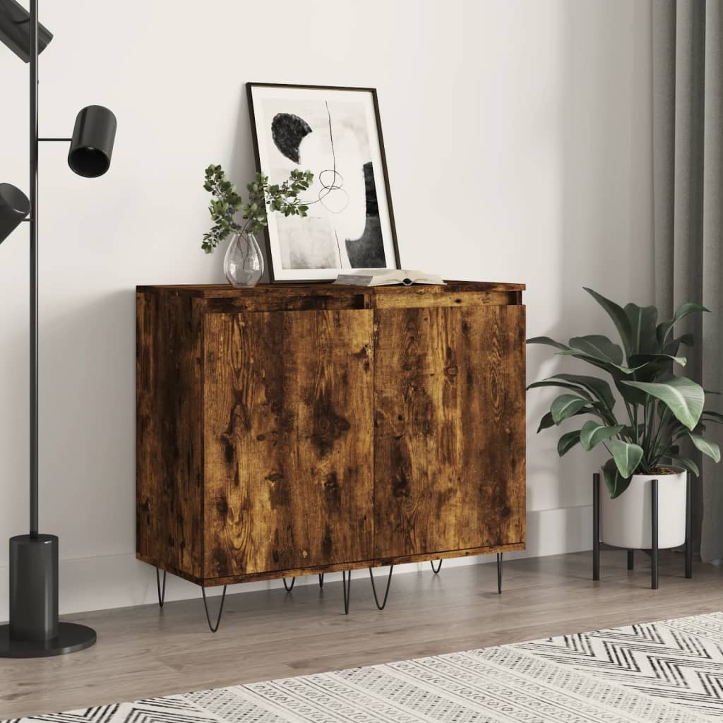 Sideboards, 2 pcs., smoked oak, 40x35x70cm, wood