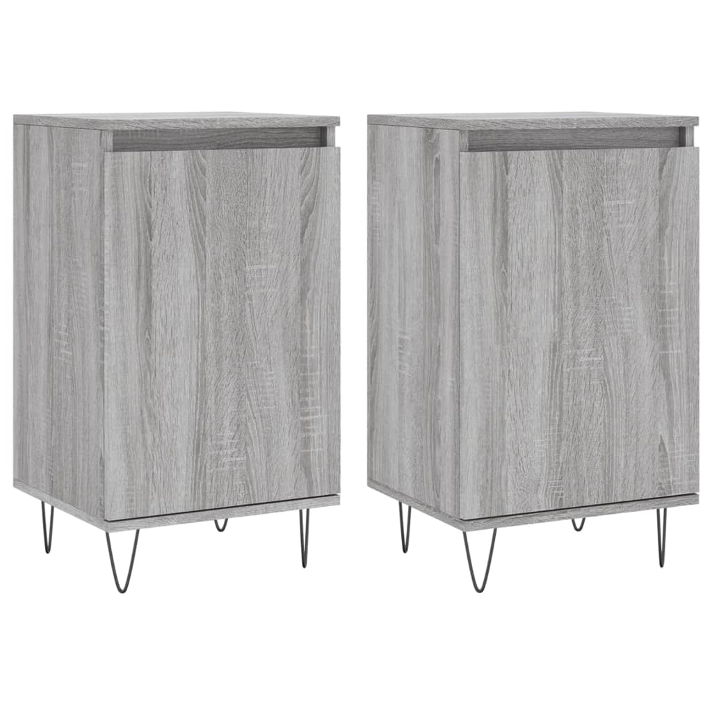 Side cabinets, 2 pcs., grey oak, 40x35x70cm, wood