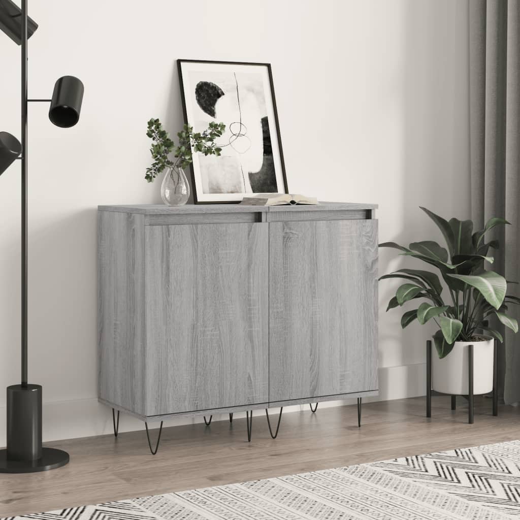 Side cabinets, 2 pcs., grey oak, 40x35x70cm, wood