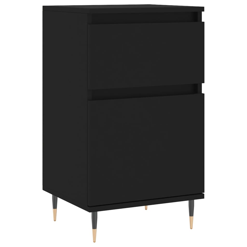 Side tables, 2 pcs, black, 40x35x70cm, engineered wood