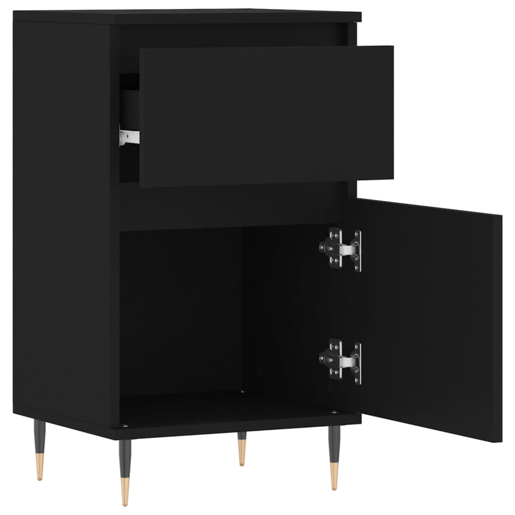 Side tables, 2 pcs, black, 40x35x70cm, engineered wood