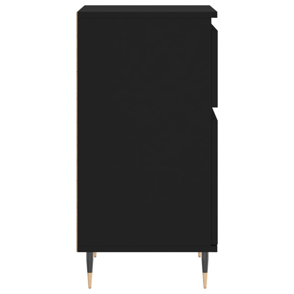 Side tables, 2 pcs, black, 40x35x70cm, engineered wood