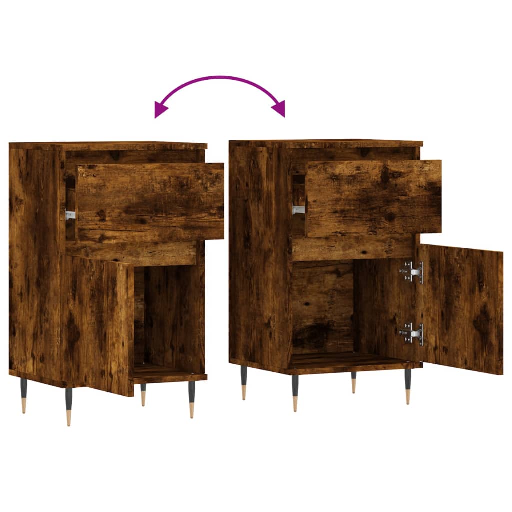 Sideboards, 2 pcs., smoked oak, 40x35x70cm, wood