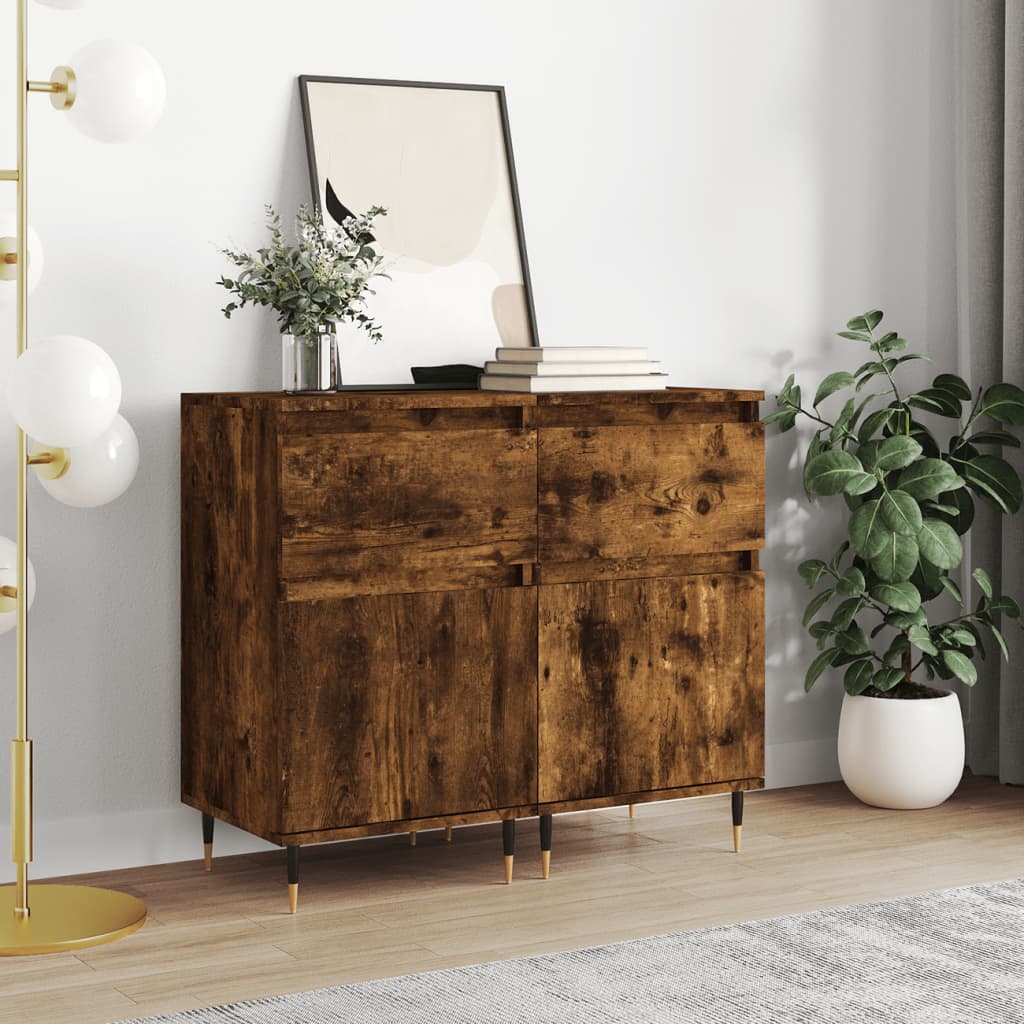 Sideboards, 2 pcs., smoked oak, 40x35x70cm, wood