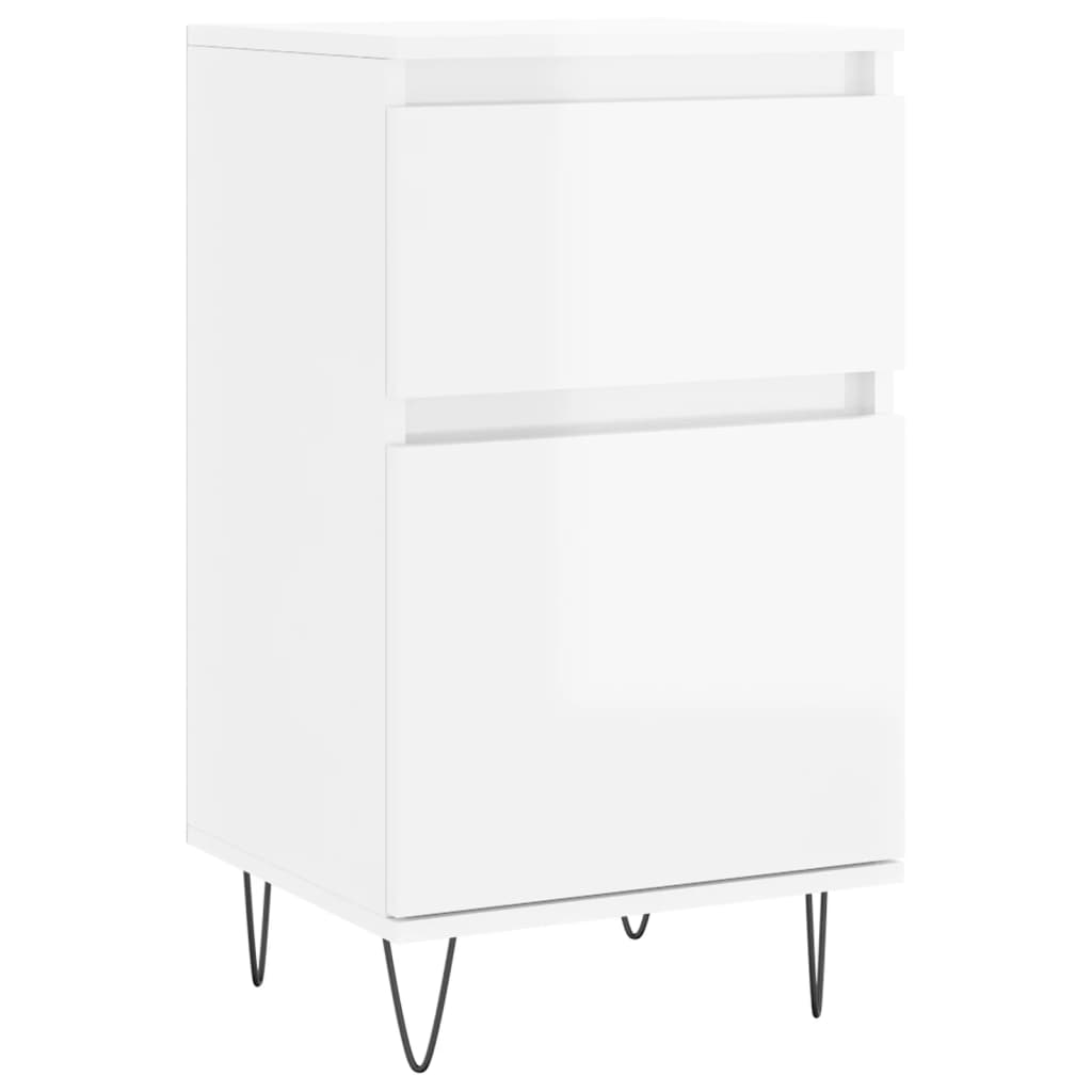 Sideboards, 2 pcs., white, 40x35x70cm, wood, glossy