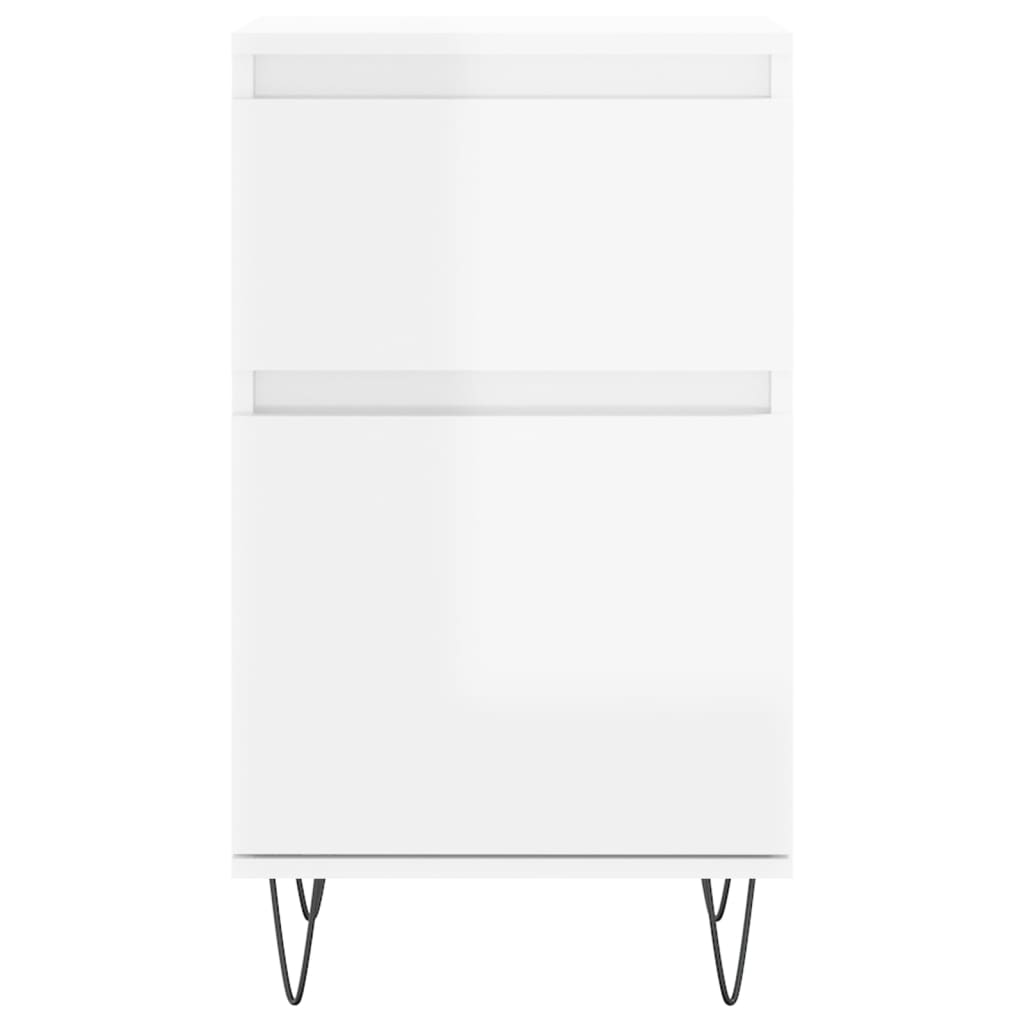 Sideboards, 2 pcs., white, 40x35x70cm, wood, glossy