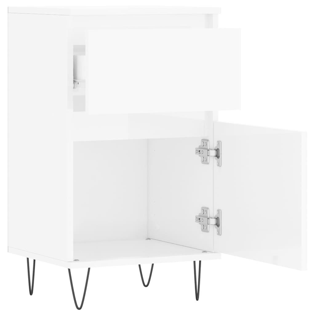 Sideboards, 2 pcs., white, 40x35x70cm, wood, glossy