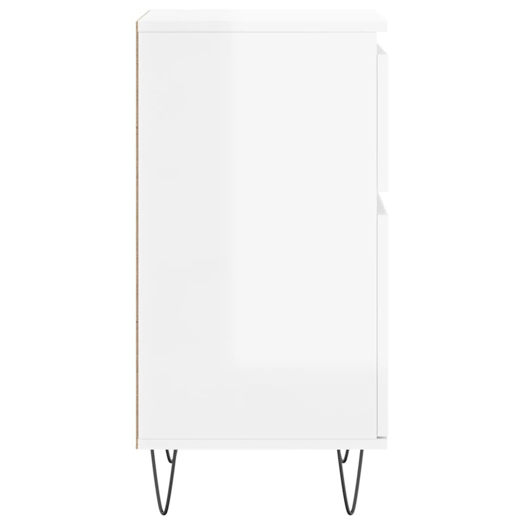 Sideboards, 2 pcs., white, 40x35x70cm, wood, glossy