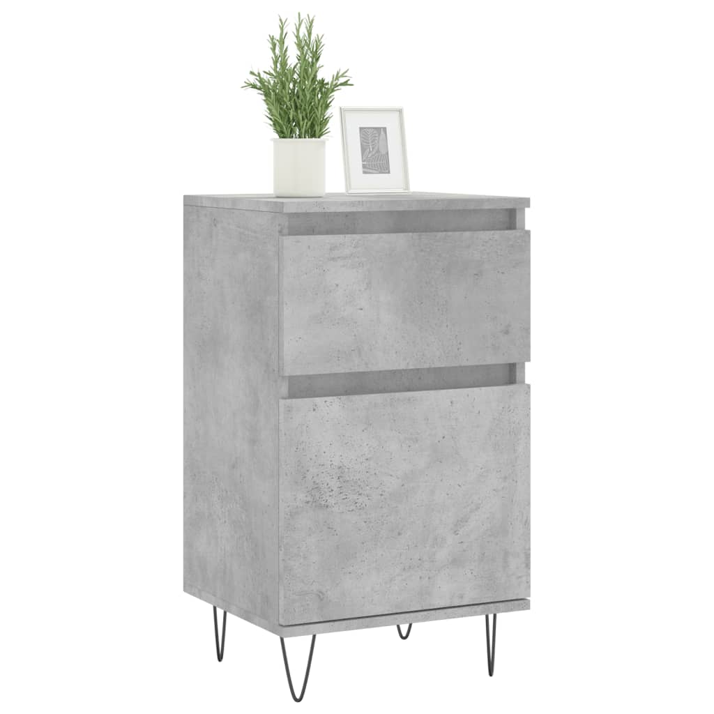 Sideboards, 2 pcs., concrete grey, 40x35x70cm, wood
