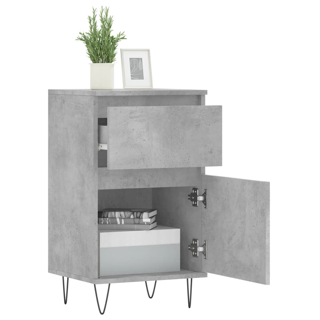Sideboards, 2 pcs., concrete grey, 40x35x70cm, wood