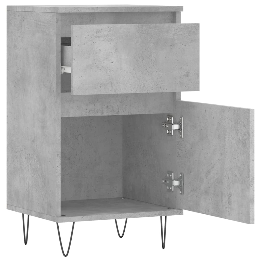 Sideboards, 2 pcs., concrete grey, 40x35x70cm, wood
