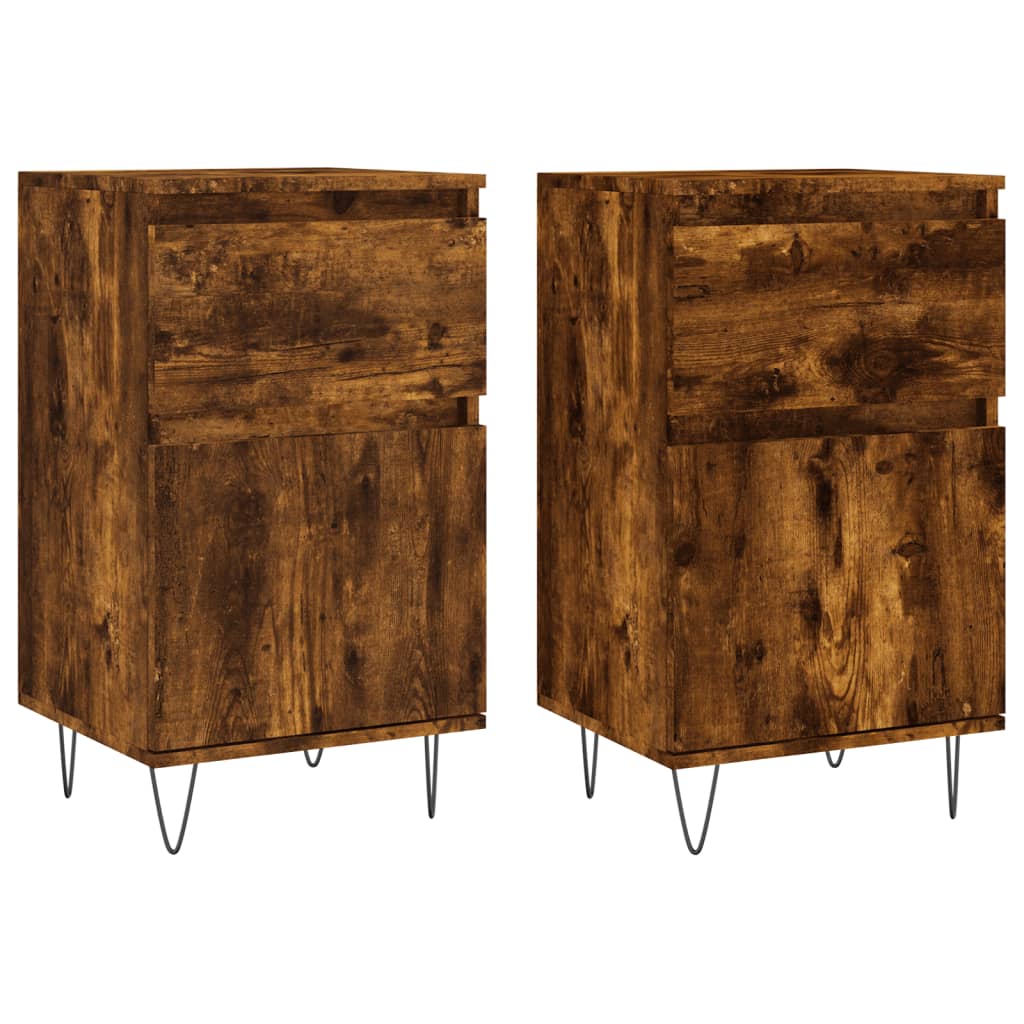 Sideboards, 2 pcs., smoked oak, 40x35x70cm, wood