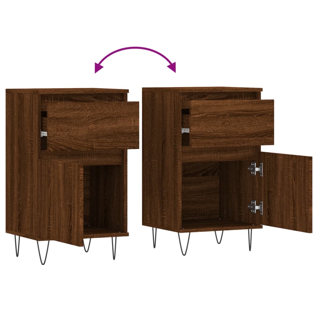 Side cabinets, 2 pcs., brown oak, 40x35x70 cm, wood