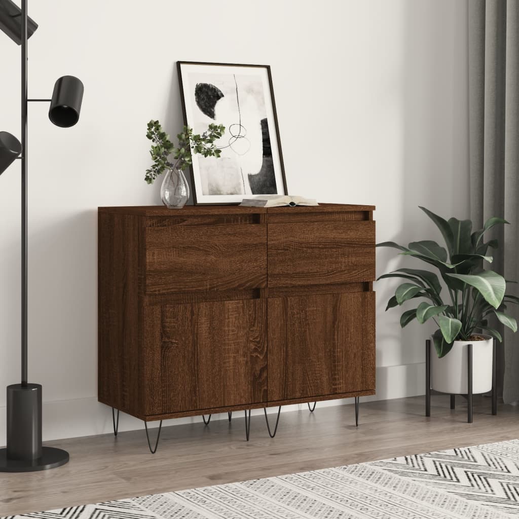 Side cabinets, 2 pcs., brown oak, 40x35x70 cm, wood