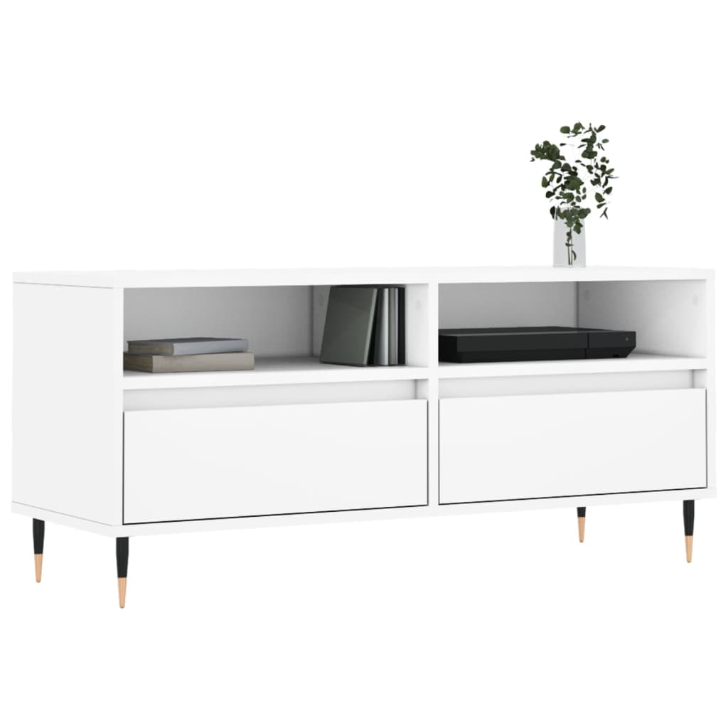 TV stand, white, 100x34.5x44.5cm, wood
