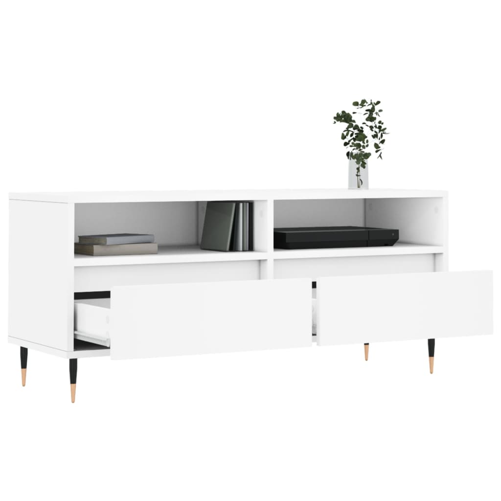TV stand, white, 100x34.5x44.5cm, wood