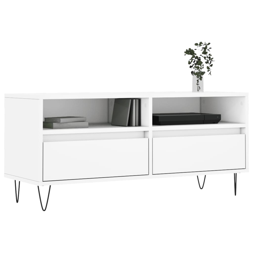 TV stand, white, 100x34.5x44.5cm, wood