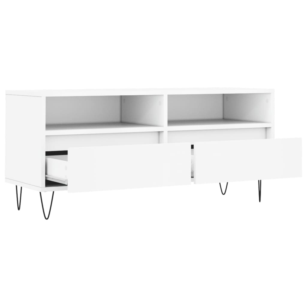 TV stand, white, 100x34.5x44.5cm, wood