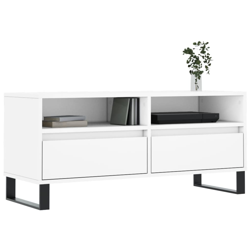 TV stand, white, 100x34.5x44.5cm, wood