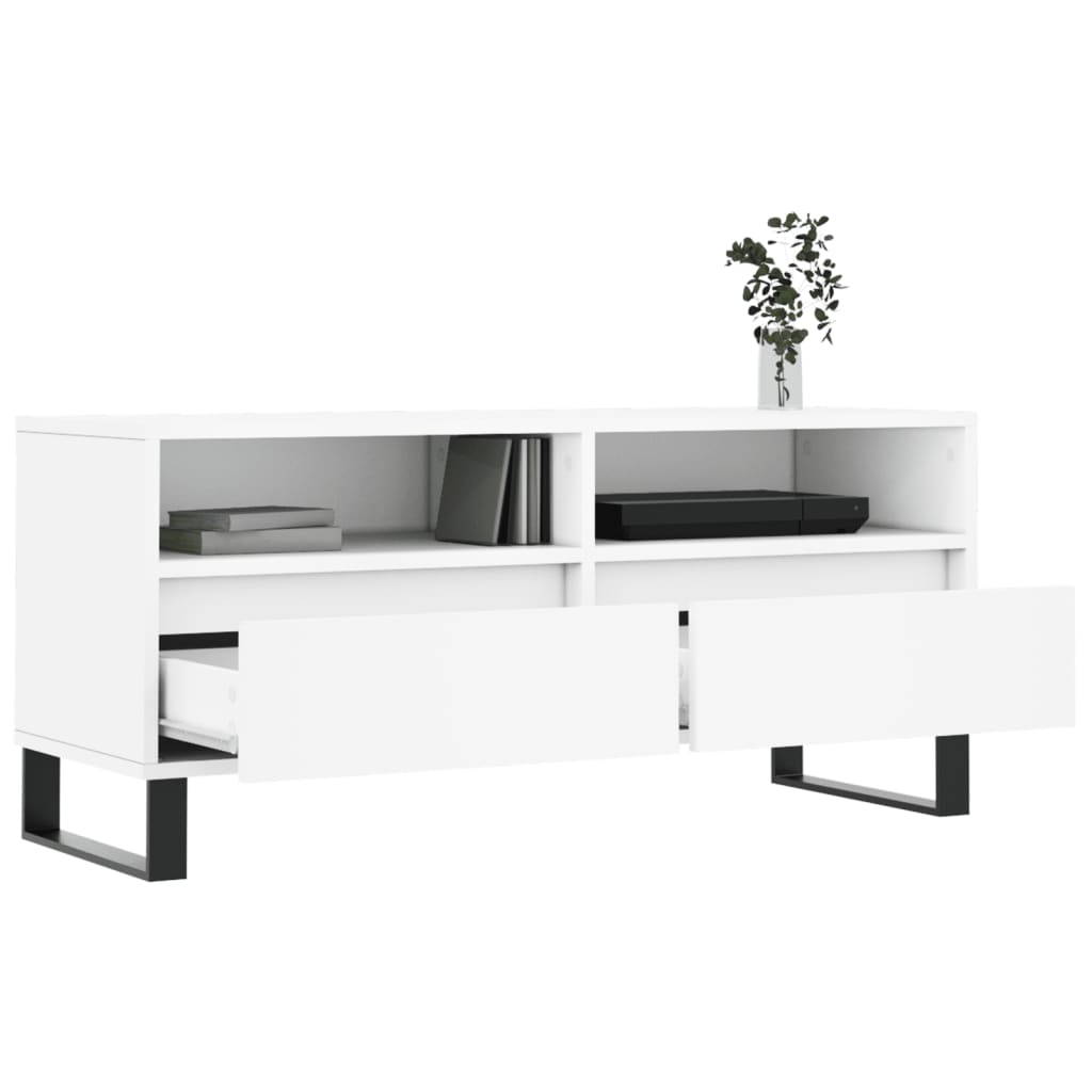 TV stand, white, 100x34.5x44.5cm, wood