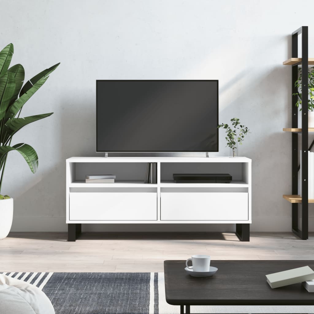 TV stand, white, 100x34.5x44.5cm, wood