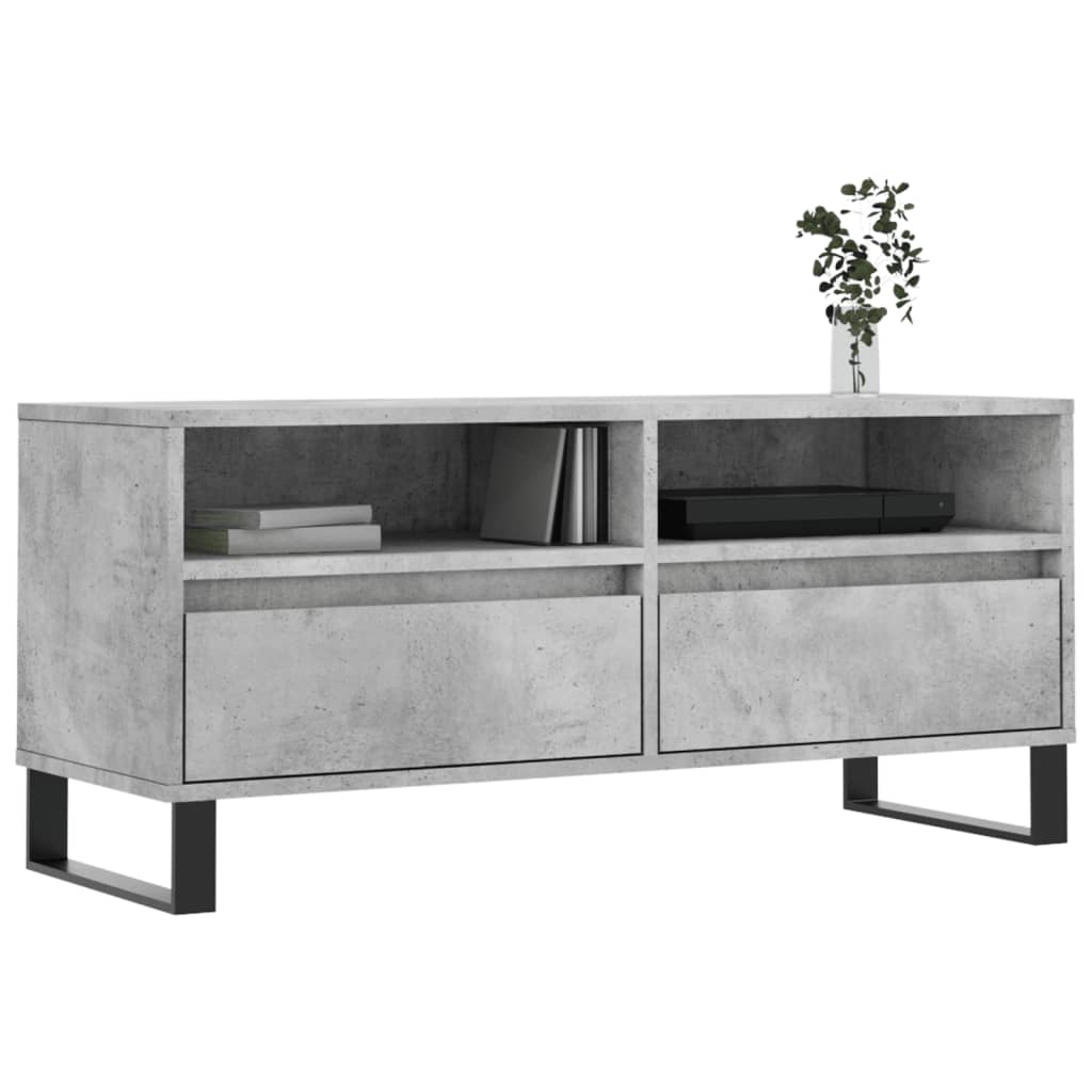 TV cabinet, concrete grey, 100x34.5x44.5cm, wood