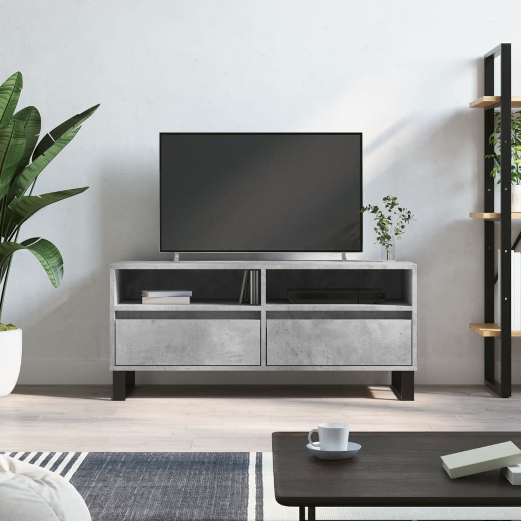 TV cabinet, concrete grey, 100x34.5x44.5cm, wood