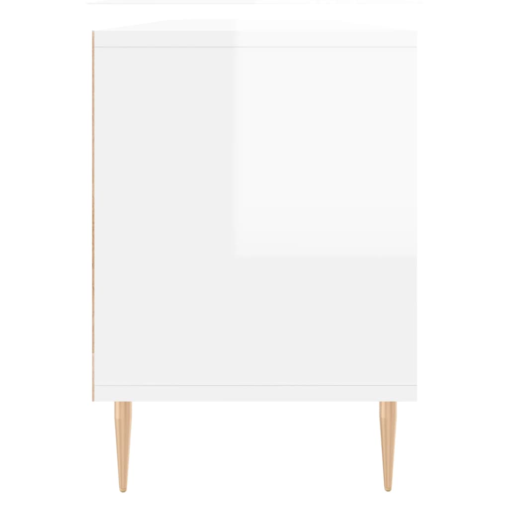 Televizoriaus spintelė, balta, 150x30x44,5cm, mediena, blizgi
