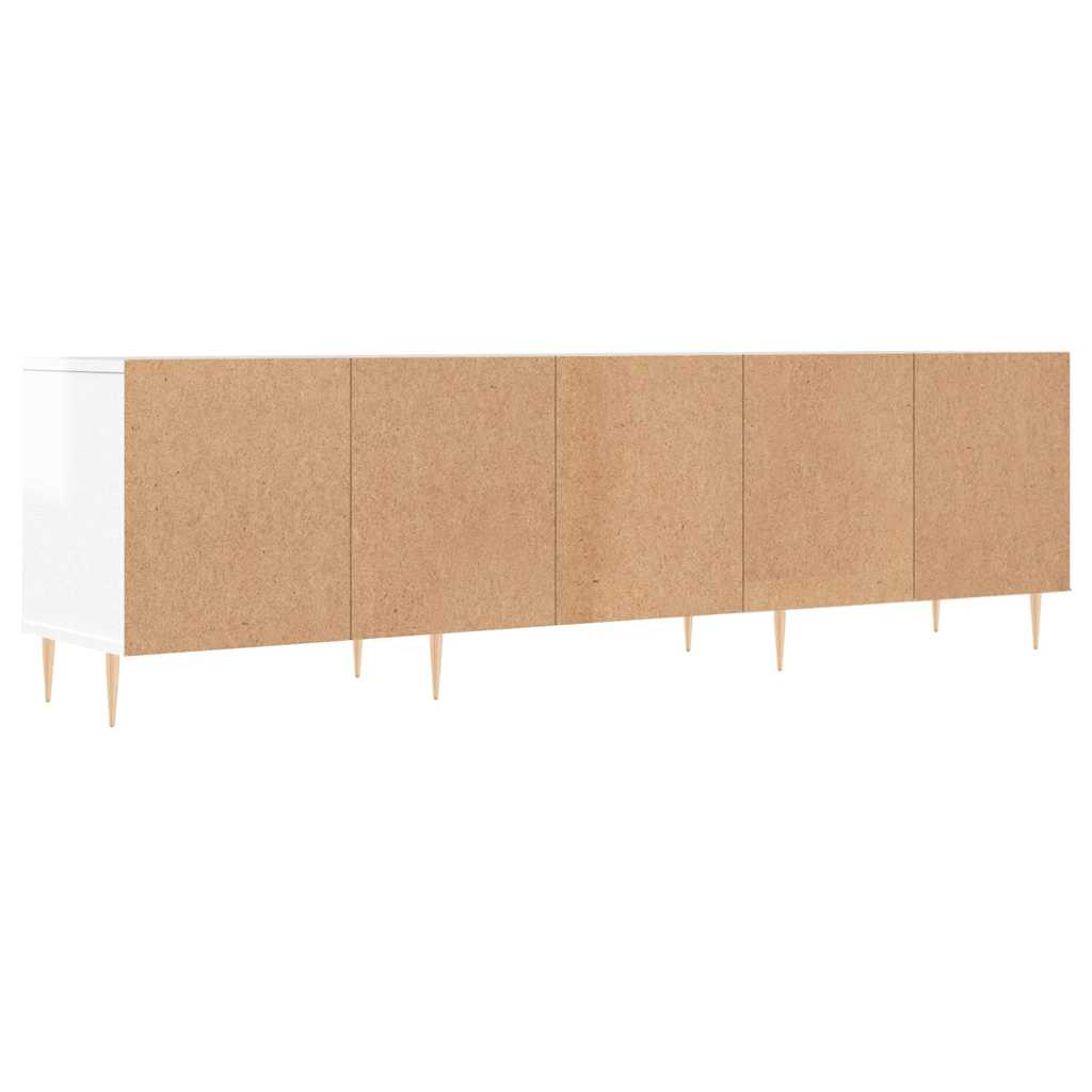 TV cabinet, white, 150x30x44.5cm, wood, glossy