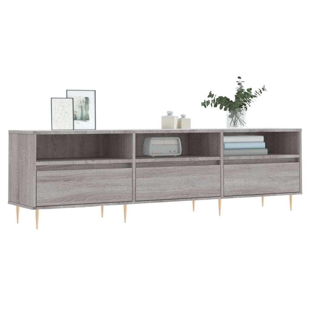 TV cabinet, grey oak, 150x30x44.5cm, wood