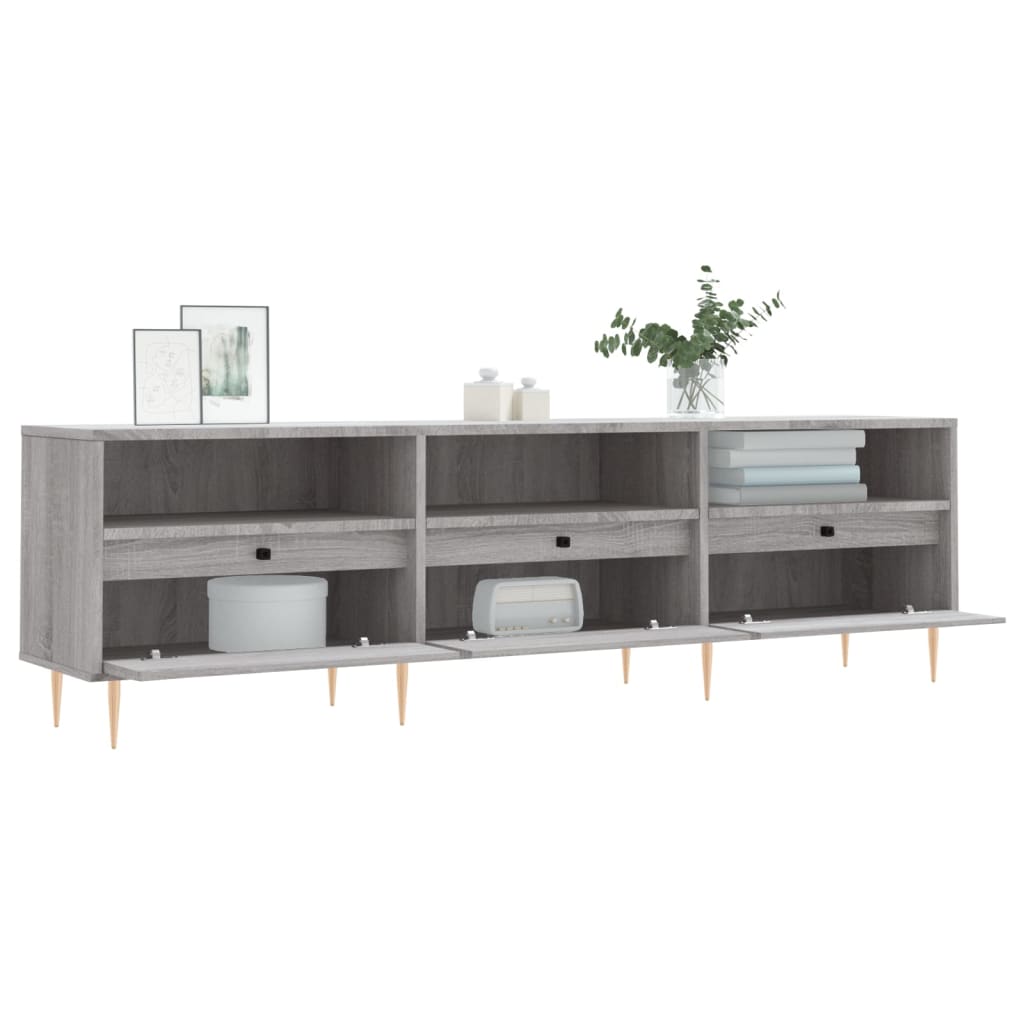TV cabinet, grey oak, 150x30x44.5cm, wood