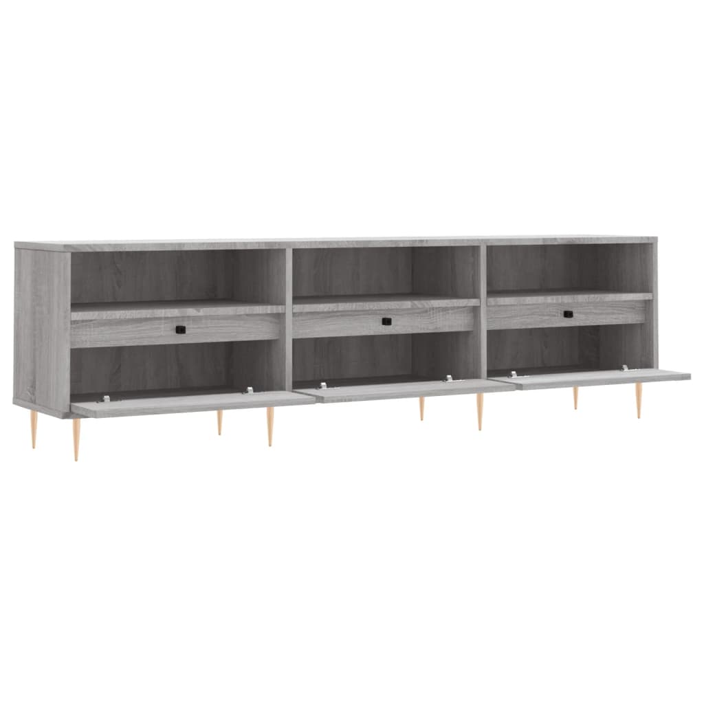 TV cabinet, grey oak, 150x30x44.5cm, wood