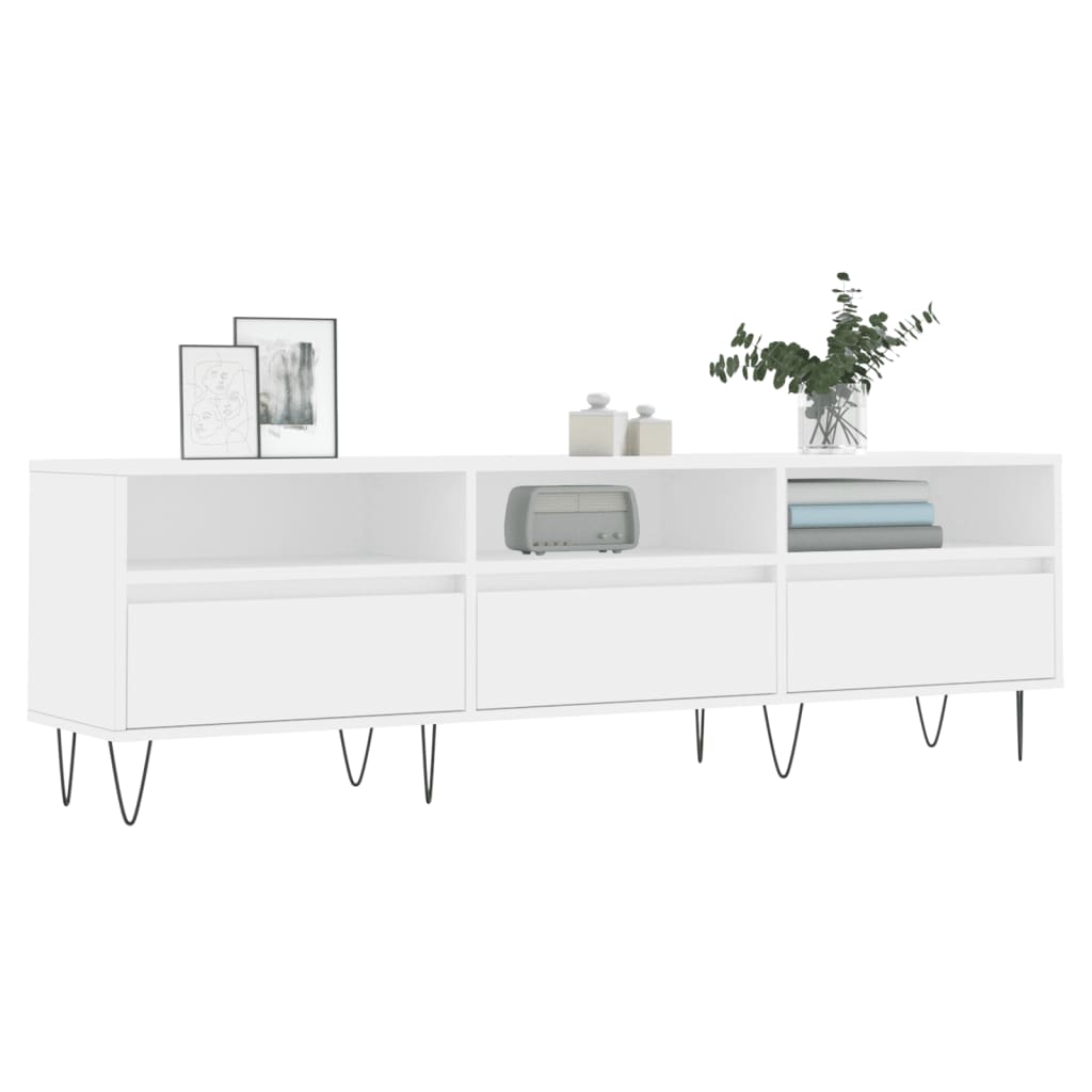TV cabinet, white, 150x30x44.5cm, engineered wood