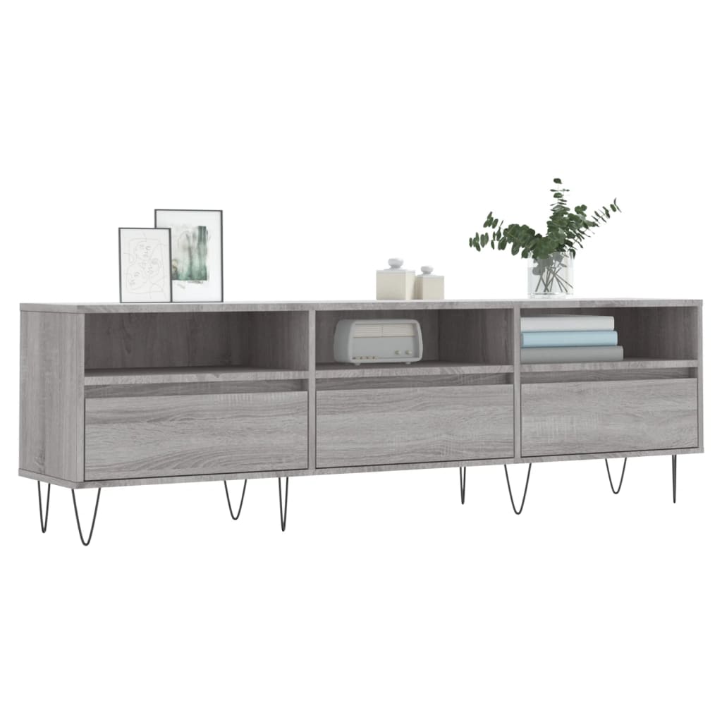 TV cabinet, grey oak, 150x30x44.5cm, wood