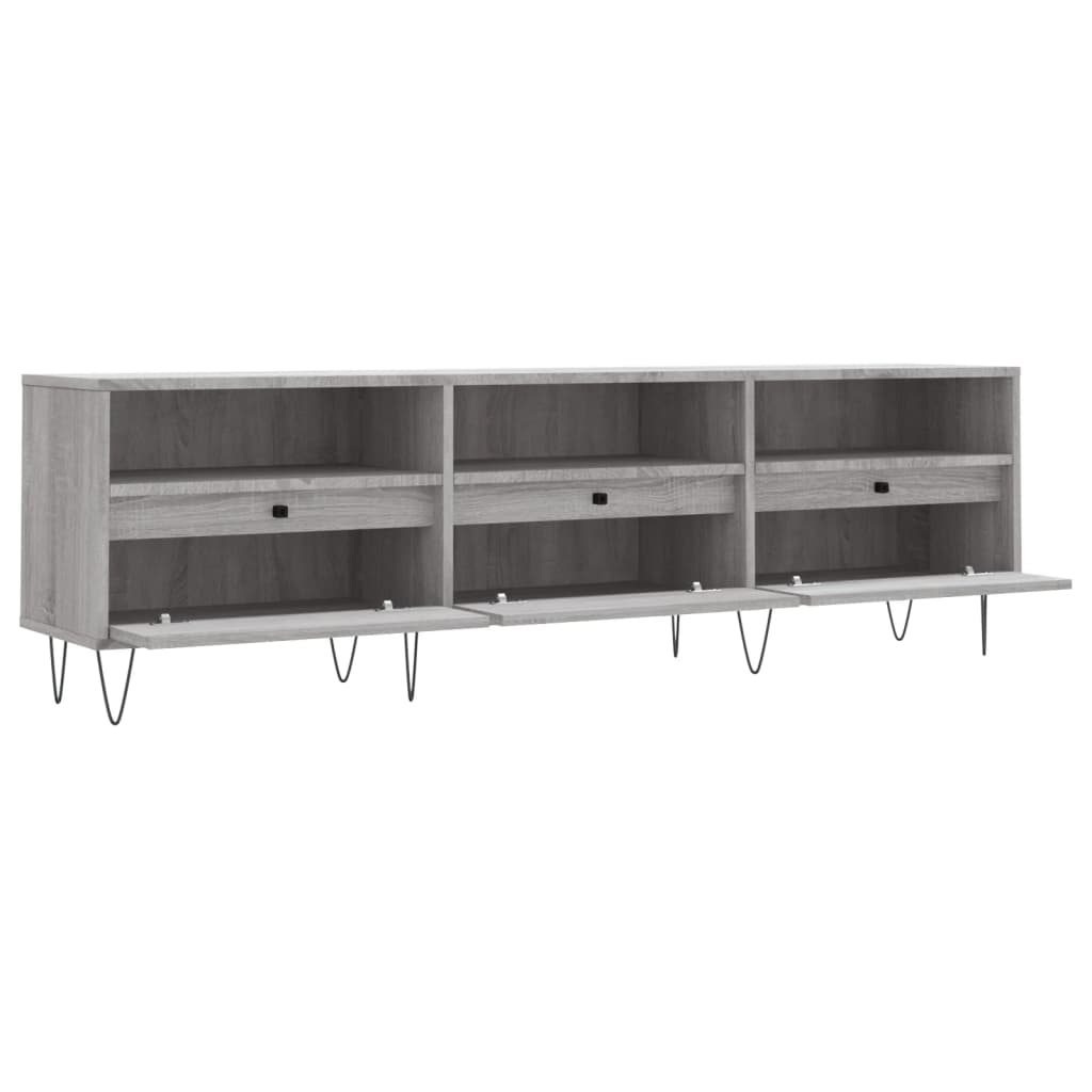 TV cabinet, grey oak, 150x30x44.5cm, wood