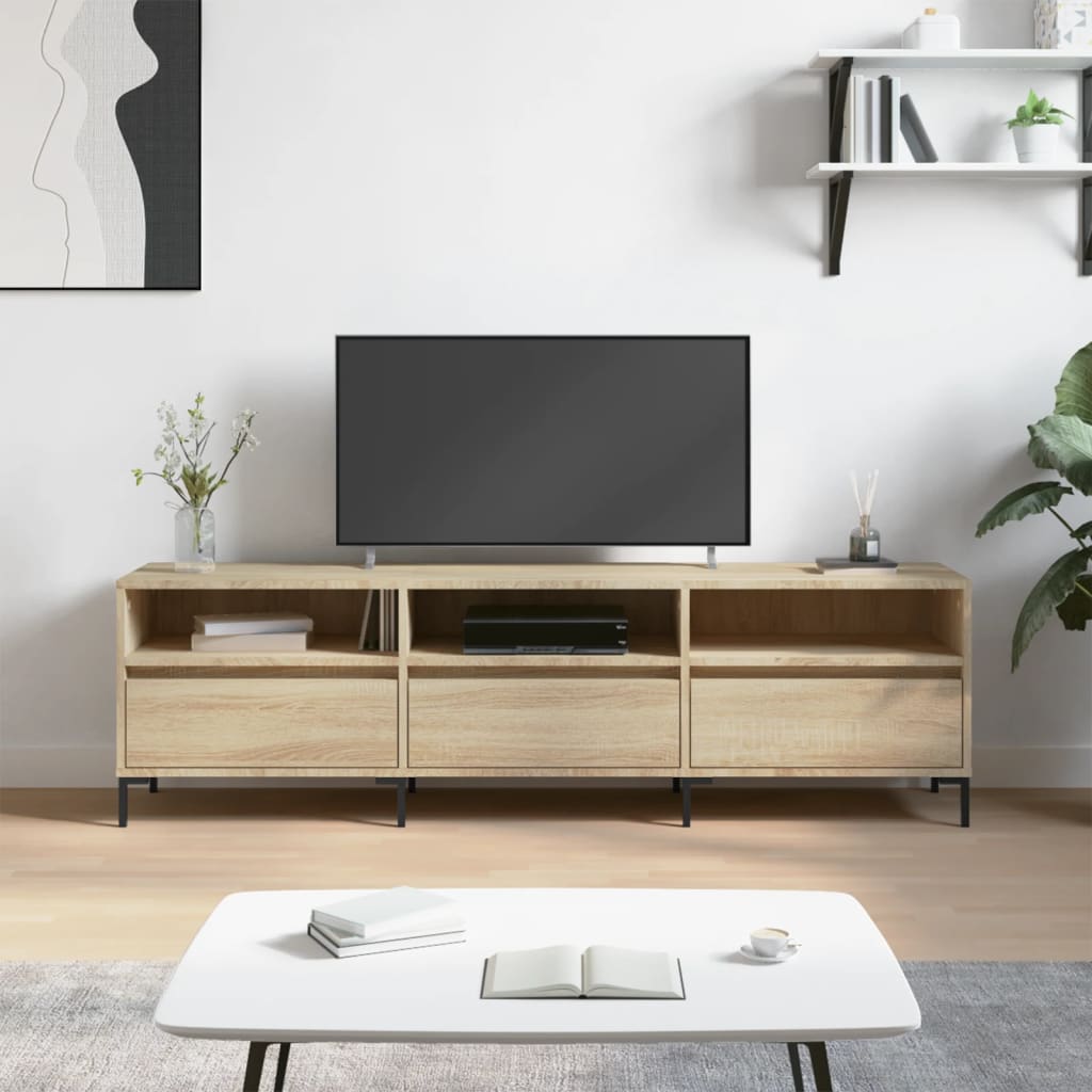 TV cabinet, oak, 150x30x44.5cm, engineered wood