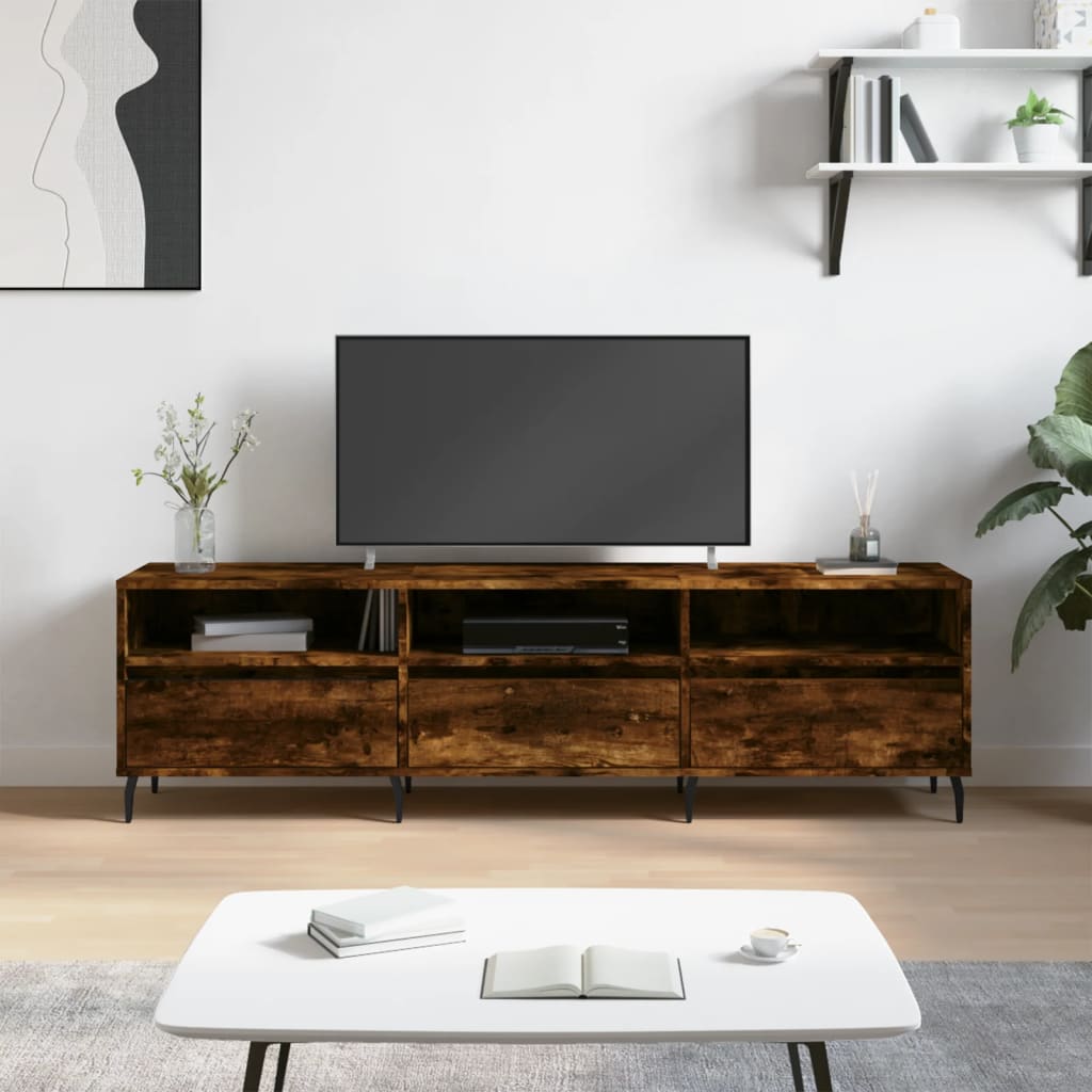 TV cabinet, smoked oak, 150x30x44.5cm, wood