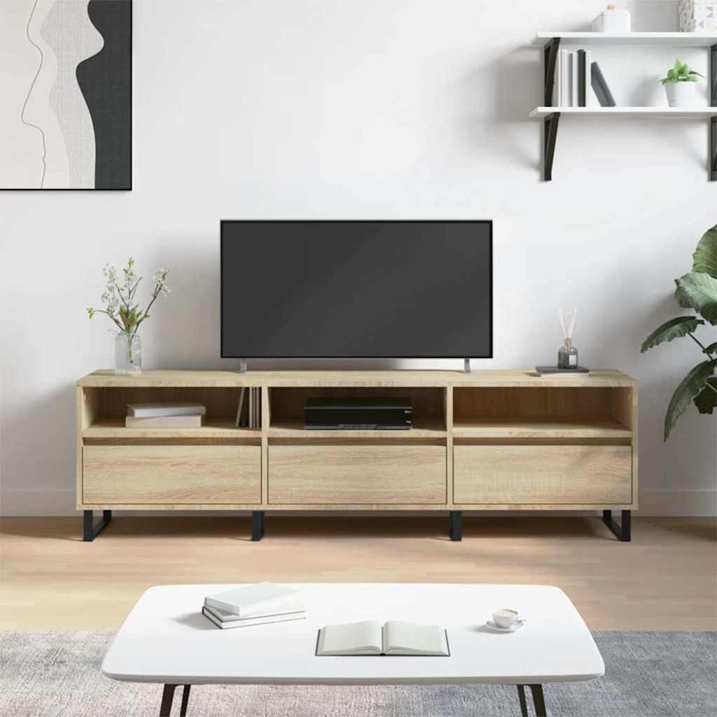 Televizora skapītis, ozols, 150x30x44,5cm, apstrādāta koksne