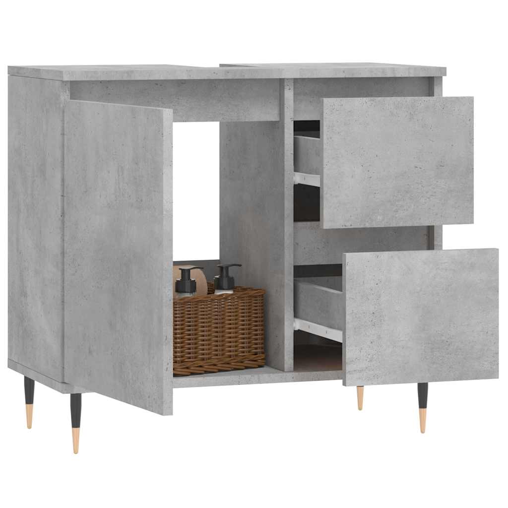 Bathroom cabinet, concrete grey, 65x33x60cm, wood