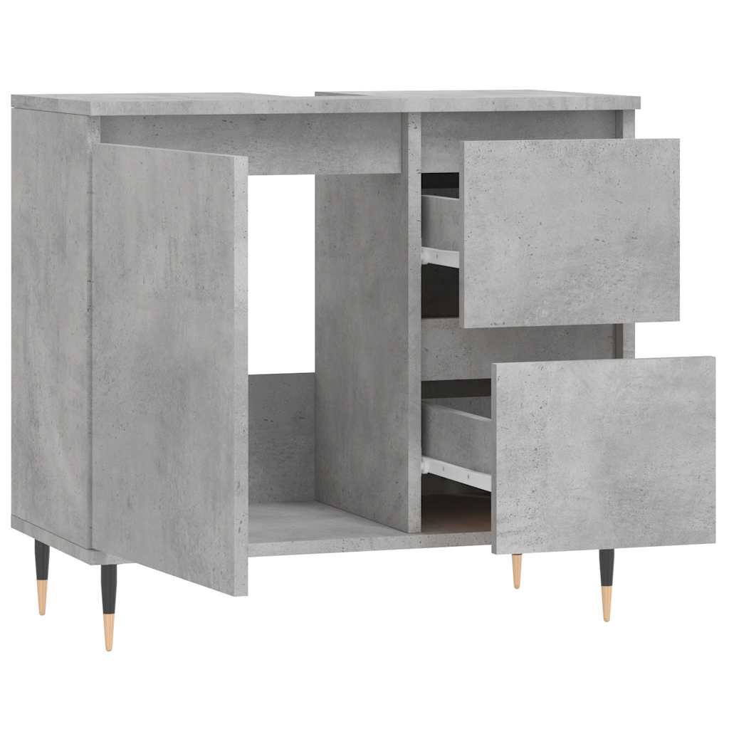 Bathroom cabinet, concrete grey, 65x33x60cm, wood