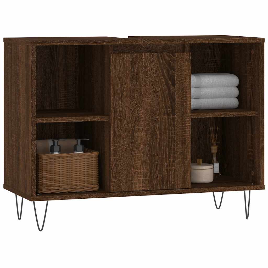 Bathroom cabinet, brown oak, 80x33x60cm, wood