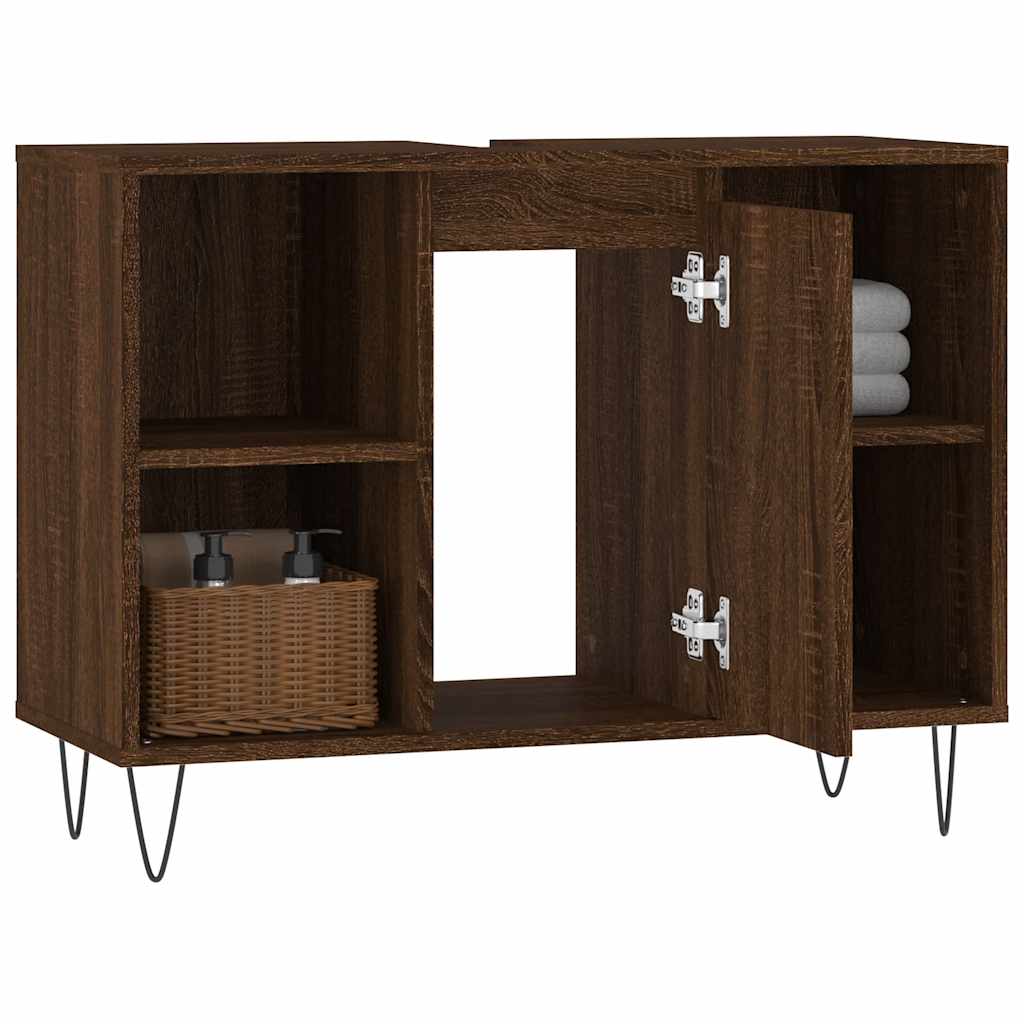 Bathroom cabinet, brown oak, 80x33x60cm, wood