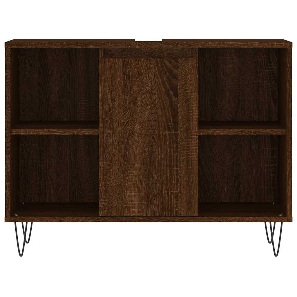 Bathroom cabinet, brown oak, 80x33x60cm, wood
