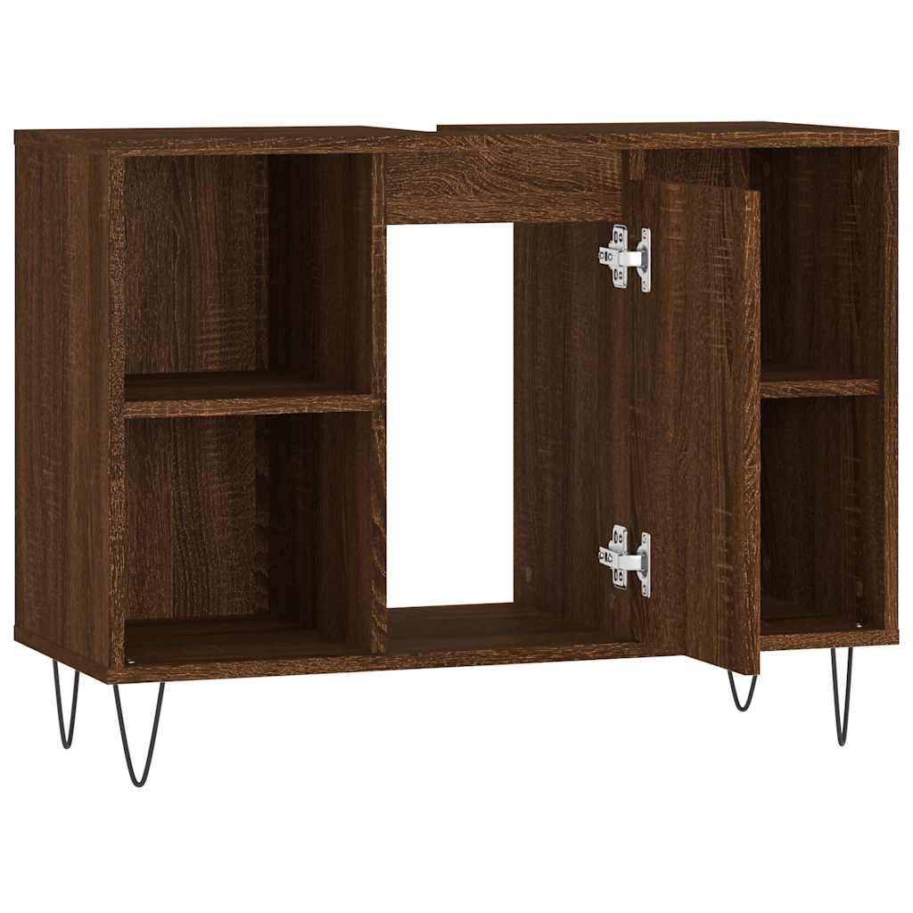 Bathroom cabinet, brown oak, 80x33x60cm, wood