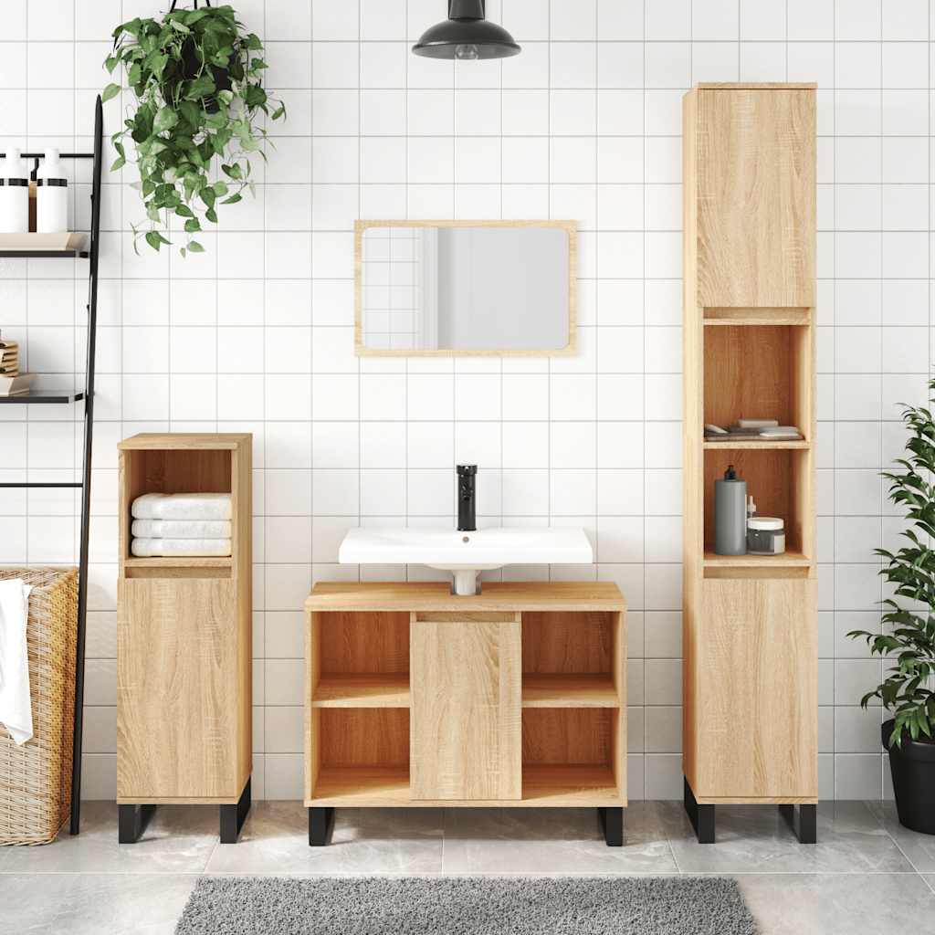 Bathroom cabinet, sonoma oak, 80x33x60cm, wood