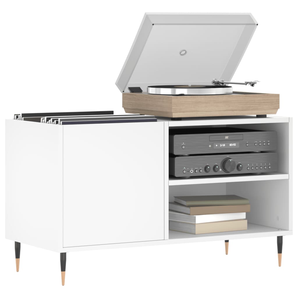 Vinyl record cabinet, white, 85x38x48cm, wood