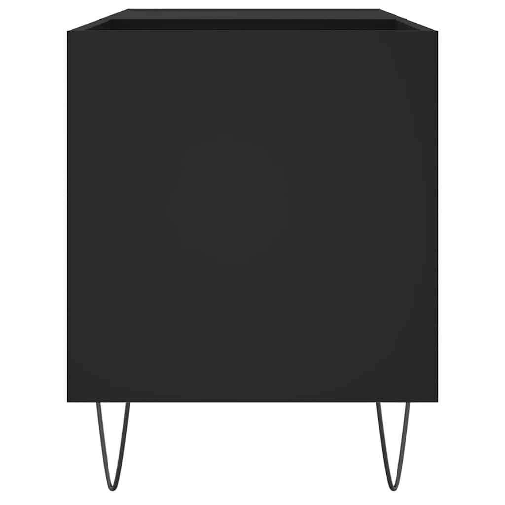 Vinilinių plokštelių spintelė, juoda, 85x38x48cm, mediena