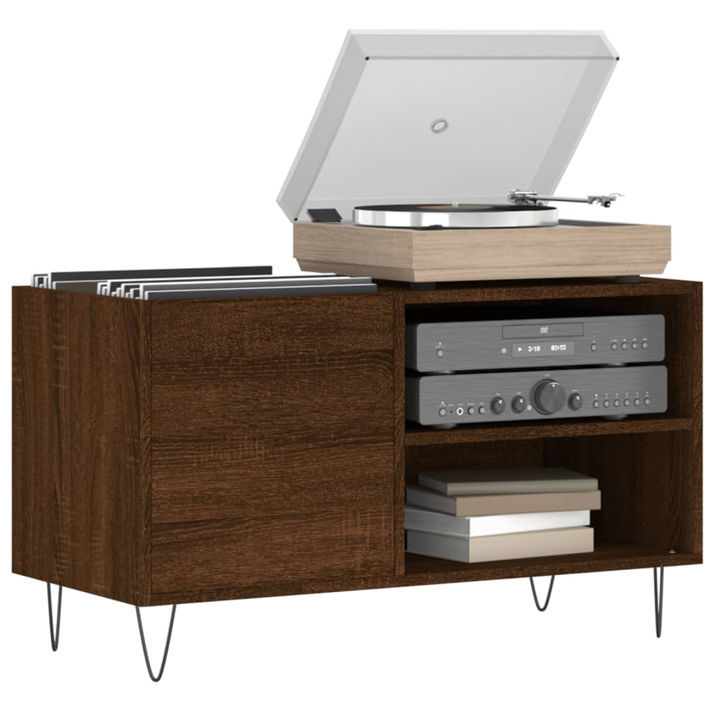 Vinyl record cabinet, brown, 85x38x48cm, wood